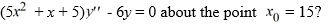 What is a lower bound for the radius of convergence of a series solution for the second-order differential equation .