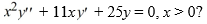<strong>Which of the following pairs forms a fundamental set of solutions of the Cauchy Euler differential equation .</strong> A) \left\{x^{-5}, x^{-5} \cos (\ln x)\right\} B) \left\{x^{5}, x^{-5}\right\} C) \left\{x^{5}, x^{5} \ln x\right\} D) \left\{x^{-5}, x^{-5} \ln x\right\} E) \left\{x^{5}, x^{5} \cos (\ln x)\right\}
