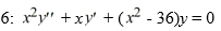 <strong>Consider the Bessel equation of order . Suppose the method of Frobenius is used to determine a power series solution of the form . Of this differential equation. Assume a<sub>0</sub> \neq 0. Which of these is the indicial equation?</strong> A) r<sup>2</sup> - 36 = 0 B) r<sup>2</sup>- 6 = 0 C) r<sup>2</sup>+ 6 = 0 D) r<sup>2</sup>+ 36 = 0