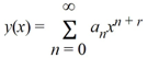Consider the Bessel equation of order . Suppose the method of Frobenius is used to determine a power series solution of the form . of this differential equation. Assume a<sub>0</sub> ≠ 0. Write the power series solution corresponding to the positive root of the indicial equation. Y<sub>1</sub> (x) = ________