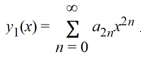 <strong>Consider the second-order differential equation . Suppose the method of Frobenius is used to determine a power series solution of this equation. The indicial equation has r = 0 as a double root. So, one of the solutions can be represented as the power series . Assume a<sub>0</sub> \neq 0. Assuming that a<sub>0</sub> = 1, one solution of the given differential equation is . Assume x > 0. Which of these is a form of a second solution of the given differential equation, linearly independent to (x)?</strong> A) y_{2}(x)=y_{1}(x) \ln x+\sum_{n=1}^{\infty} a^{*}{ }_{n} x^{n} B) y_{2}(x)=y_{1}^{\prime}(x) \ln x \mid+\sum_{n=1}^{\infty} a^{*} n^{n} C) y_{2}(x)=\ln x+y_{1}(x) \cdot \sum_{n=1}^{\infty} a^{*}{ }_{n} x^{n} D) y_{2}(x)=|\ln x|+y_{1}(x) \cdot \sum_{n=1}^{\infty} a^{n}{ }_{n} x^{n} E) y_{2}(x)=\ln x\left(y_{1}(x)+\sum_{n=1}^{\infty} a^{n}{ }_{n} x^{n}\right)