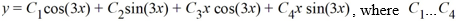 <strong>For which of the following homogeneous differential equations is the general solution given by are arbitrary real constants?</strong> A) y^{(4)}+18 y^{\prime \prime}+81 y=0 B) y^{(4)}-18 y^{\prime \prime}+81 y=0 C) y^{(4)}+9 y^{\prime \prime}+81 y=0 D) y^{(4)}-81 y=0 E) y^{(4)}+81 y=0