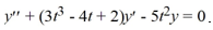 <strong>Suppose that Y<sub>1</sub> and Y<sub>2</sub> are both solutions of the differential equation . Which of the following must also be solutions of this differential equation? Select all that apply. Here, C<sub>1</sub> , and C<sub>2</sub> are arbitrary real constants.</strong> A) 5 y_{1}-4 y_{2} B) t y_{1} C) C_{1} D) \left(C_{1} y_{1}\right) \cdot\left(C_{2} y_{2}\right) E) C_{1}\left(y_{1}+y_{2}\right) F) C_{1}\left(7 y_{1}-9 y_{2}\right)-C_{2}\left(2 y_{1}-7 y_{2}\right.