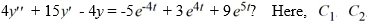 Which of these is the general solution of the second-order nonhomogeneous differential equation and all capital letters are arbitrary real constants.