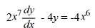Identify the integrating factor for this linear differential equation: