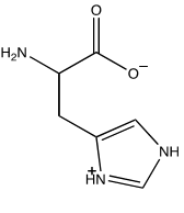 <strong>Which of the following structures shows the prevalent form of histidine at pH 5?</strong> A)   B)   C)   D)   E) none of these choices <div style=padding-top: 35px> 