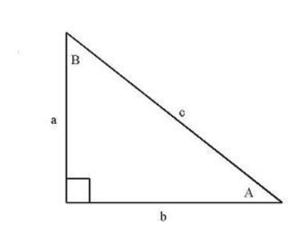 Find the following exactly using the figure given if a=3 and c=7 . Express your answers as unsimplified radicals when appropriate. A) \sin A^{\circ} B) \cos A^{\circ} C) \tan A^{\circ} D) \sin B^{\circ} E) \cos B^{\circ} F) \tan B^{\circ}