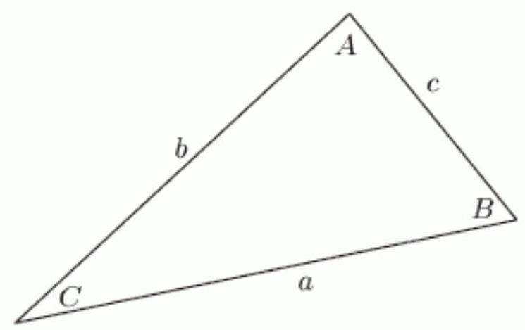 In the following figure, suppose c=1.3, b=2.3 , and C=23^{\circ} . Find A , and round your answer to two decimal places. If there are two possible answers, list both.