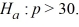 Identify the error in the following hypotheses: versus