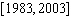 <strong>The number of research articles in Physics Review that were written by researchers in the U.S. from 1983 through 2003 can be approximated by billion dollars ( is time in years since 1983). Find an appropriate domain of .</strong> A) B) C) D) E)