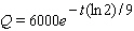 <strong>Find the associated exponential decay model. when ; Half-life </strong> A) B) C) D) E)
