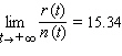 <strong>The number of visitors, in millions of visitors per year, to Hawaii in the years 1985 to 1993 can be approximated by where t = 0 represents June 30,1985. During the same period, visitor spending can be approximated by where t = 0 represents June 30,1985.Assuming the trends in the models above continue indefinitely, numerically estimate . Please round the answers to the nearest hundredth.</strong> A) B) C) D) E)does not exist