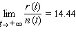 <strong>The number of visitors, in millions of visitors per year, to Hawaii in the years 1985 to 1993 can be approximated by where t = 0 represents June 30,1985. During the same period, visitor spending can be approximated by where t = 0 represents June 30,1985.Assuming the trends in the models above continue indefinitely, numerically estimate . Please round the answers to the nearest hundredth.</strong> A) B) C) D) E)does not exist