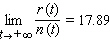 <strong>The number of visitors, in millions of visitors per year, to Hawaii in the years 1985 to 1993 can be approximated by where t = 0 represents June 30,1985. During the same period, visitor spending can be approximated by where t = 0 represents June 30,1985.Assuming the trends in the models above continue indefinitely, numerically estimate . Please round the answers to the nearest hundredth.</strong> A) B) C) D) E)does not exist