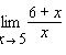 <strong>Calculate the limit algebraically. </strong> A)11 B)1.2 C)-5 D)2.2 E)6