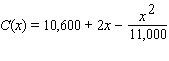The function given below gives the cost to manufacture x items. Estimate (using h = 0.0001)the instantaneous rate of change of the cost at the production level x = 1,000. Enter your answer as a number without the units rounded to the nearest tenth.