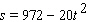 If a stone is dropped from a height of Variable 972 isn t defined feet, its height after t seconds is given by . Find the stone s velocity at time .