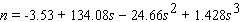 <strong>In 1965 the economist F.M. Scherer modeled the number, n , of patens produced by a firm as a function of the size, s , of the firm (measured in annual sales in millions of dollars). He came up with the following equation based on a study of 448 large firms. Find .</strong> A)17.14 B)-32.18 C)-35.18 D)-27.18 E)-30.18