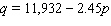 <strong>A study of about 1800 U.S. colleges and universities resulted in the demand equation where q is the enrollment at a college or university and p is the average annual tuition (plus fees)it charges. The study also found that the average tuition charged by universities and colleges was $2,127. What is the corresponding elasticity of demand?</strong> A)1.55 B)0.30 C)1.16 D)-0.78 E)0.78