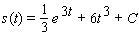 <strong>The velocity of a particle moving in a straight line is given by   . Find an expression for the position   after a time   .</strong> A)   B)   C)   D)   E)   <div style=padding-top: 35px> 