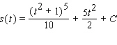 <strong>The velocity of a particle moving in a straight line is given by   Find an expression for the position   after time   .</strong> A)   B)   C)   D)   E)   <div style=padding-top: 35px> 
