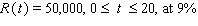 Find the total value of the given income stream and also find its future value (at the end of the given interval)using the given interest rate. Please enter your answer in the form TV = , FV = . Round FV to the nearest cent. TV = $__________ FV = $__________