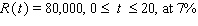 Find the total value of the given income stream and also find its present value (at the beginning of the given interval)using the given interest rate. Please enter your answer in the form TV = , PV = . Give the answer to the nearest cent if necessary. TV = $__________ PV = $__________