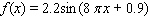 <strong>Model the curve with a sine function. Note that the period of the curve is and its range is 2.2, 2.2 and the graph of the sine function is shifted to the left 0.9 units.</strong> A) B) C) D) E)