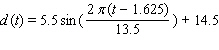 <strong>The depth of water at my favorite surfing spot varies from 9 to 20 feet, depending on the time. Last Sunday high tide occurred at 5:00 A.M. and the next high tide occurred at 6:30 P.M. Use a sine function to model the depth of water as a function of time t in hours since midnight on Sunday morning.</strong> A) B) C) D) E)