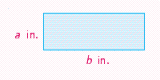<strong>Find the area of the rectangle, where a = 7 \mathrm { in } . and b = 14 \text { in. } </strong> A) 198 square inches B) 78 square inches C) 52 square inches D) 98 square inches E) 109 square inches