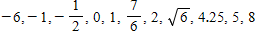 <strong>List the numbers in the set that are natural numbers.  </strong> A)   B)   C)   D)   E)   <div style=padding-top: 35px> 