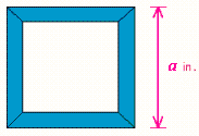 <strong>How many inches of molding are needed to produce the square picture frame shown? where .</strong> A) in. B) in. C) in. D) in. E) in.