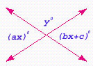 <strong>In the figure below, a = 10 , b = 5 , and c = 45 . What is the measure of angle y ? </strong> A) 99 B) 189 C) 90 D) 9 E) none of these