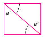 <strong>Are the two triangles shown in the illustration congruent if a = 48 ? Why? </strong> A) yes, SAS B) yes, ASA C) yes, AAA D) yes, SSS E) no