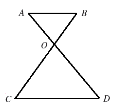 <strong>In the figure below, A B \| C D . Are \triangle A O B and \triangle C O D similar triangles? </strong> A) Yes B) No