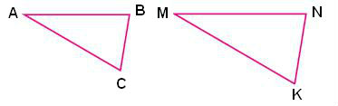<strong>Choose case when the triangles are similar. </strong> A) \angle A = 35 ^ { \circ } , \angle B = 62 ^ { \circ } , \angle N = 62 ^ { \circ } B) \angle A = 35 ^ { \circ } , \angle M = 35 ^ { \circ } , A B = 99 , A C = 110 , M N = 117 , M K = 130 C) \angle C = 83 ^ { \circ } , \angle K = 83 ^ { \circ } , B C = 55 , A C = 110 , N K = 68 , M K = 130 D) \angle B = 83 ^ { \circ } , B C = 55 , A C = 110 , M K = 130