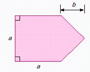  Find the area of the shaded part of the figure if  a = 5  ,  b = 3  .   