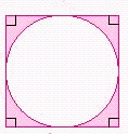 Find the total area of the shaded figure. The side of the square is equal to 12. Use \pi = 3.1416 .