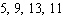 <strong>Find the first four numbers of the sequence by substituting the counting numbers, in order, into the following expression. </strong> A) B) C) D) E)