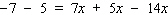 <strong>Simplify both sides as much as possible, and then solve. </strong> A) B) C) D) E)