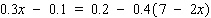 Solve the equation.  