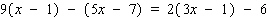 Solve the equation.   x = __________