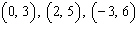<strong>For the following equation, complete the given ordered pairs. </strong> A) B) C) D) E)