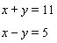 <strong>Solve the system of linear equations by elimination. </strong> A) B) C) D) The lines coincide. E) The lines are parallel.