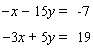 <strong>Solve the system by eliminating the x variable. </strong> A) The lines are parallel. B) C) D) The lines coincide. E)