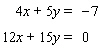 <strong>Solve the system of linear equations by the elimination method. </strong> A) B) The lines are parallel. C) The lines coincide. D) E)