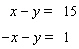 Solve the system of linear equations by elimination.