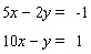 Solve the system by eliminating the y variable.