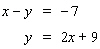 <strong>Solve the system by substitution. Substitute the expression in the second equation into the first equation and solve. If the lines coincide, answer dependent . If the lines are parallel, answer no solution .</strong> A) B) no solution C) dependent D) E)