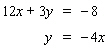 Solve the system by substitution. Substitute the expression in the second equation into the first equation and solve. If the lines coincide, answer dependent . If the lines are parallel, answer no solution .